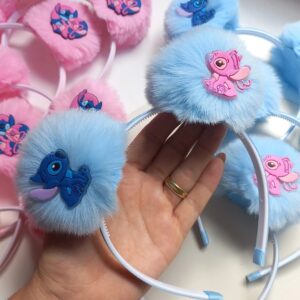 TIARA POMPOM AZUL STITCH