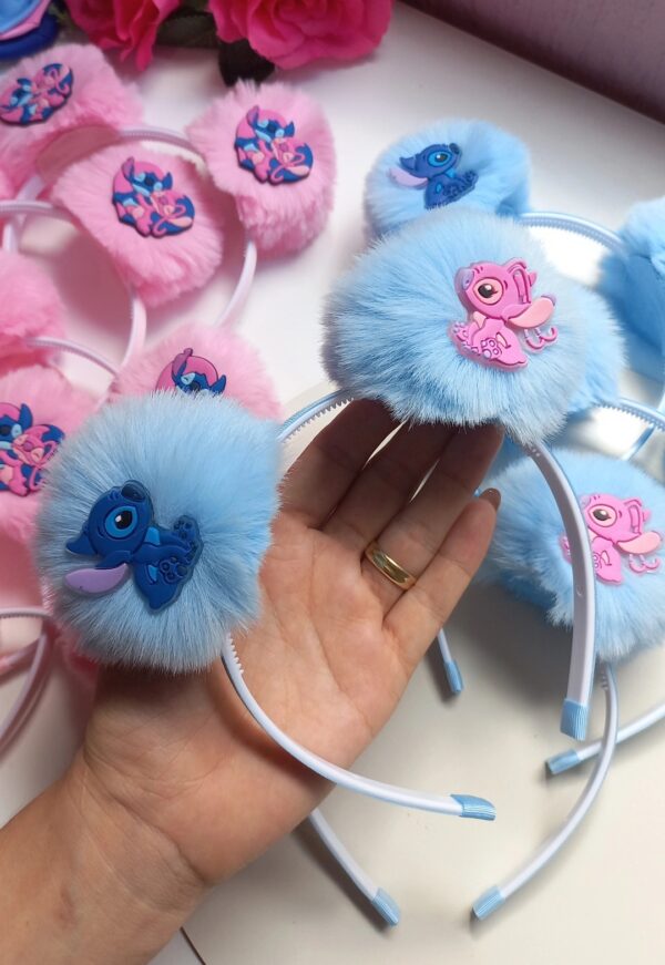 TIARA POMPOM AZUL STITCH