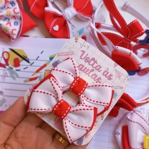 PARZINHO ESCOLAR VERMELHO E BRANCO