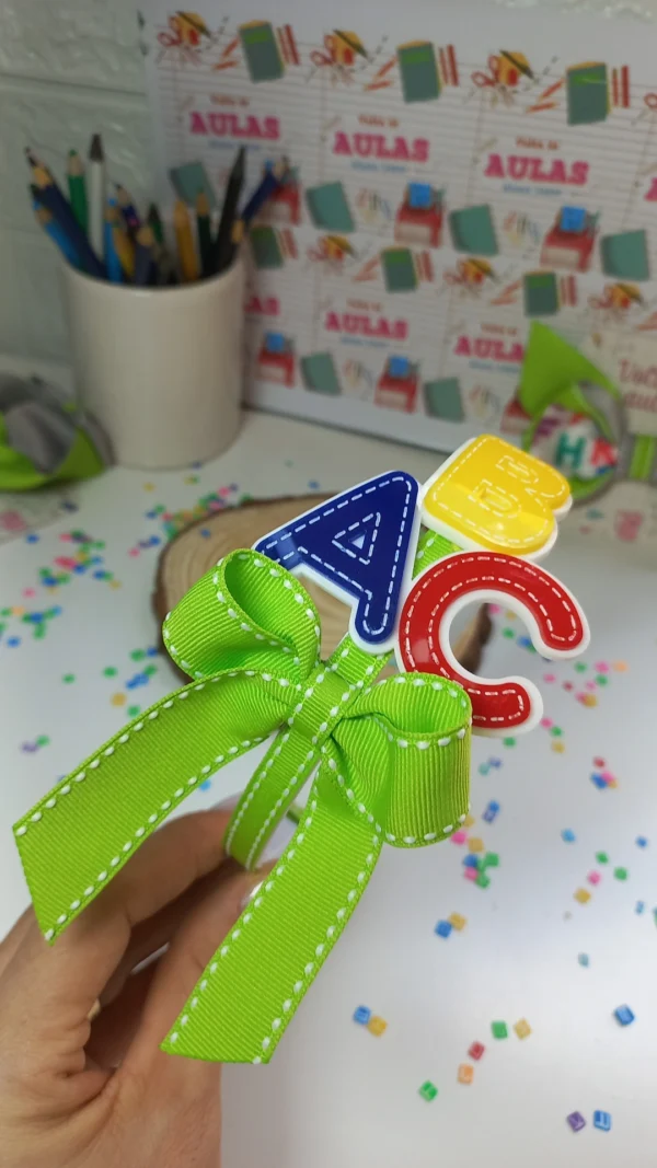 TIARA ESCOLAR ABC VERDE LIMÃO