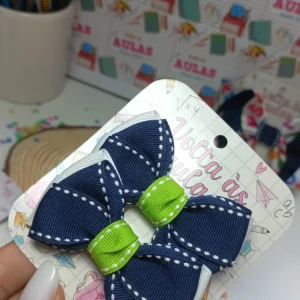 PARZINHO ESCOLAR AZUL MARINHO,BRANCO,VERDE LIMÃO