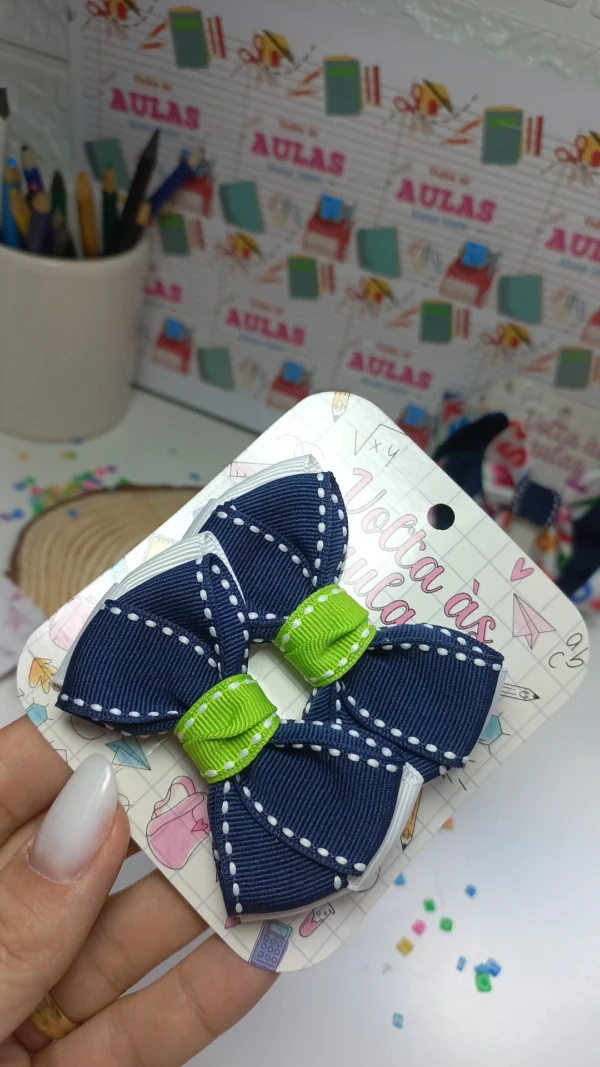 PARZINHO ESCOLAR AZUL MARINHO,BRANCO,VERDE LIMÃO