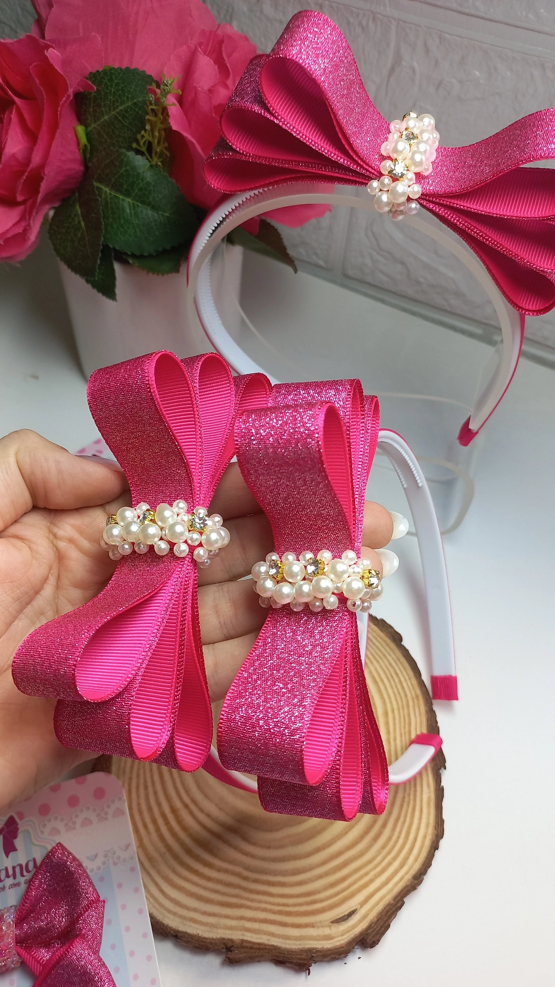 TIARA ROSA PINK BORDADO