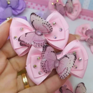 PARZINHO BORBOLETA ROSA