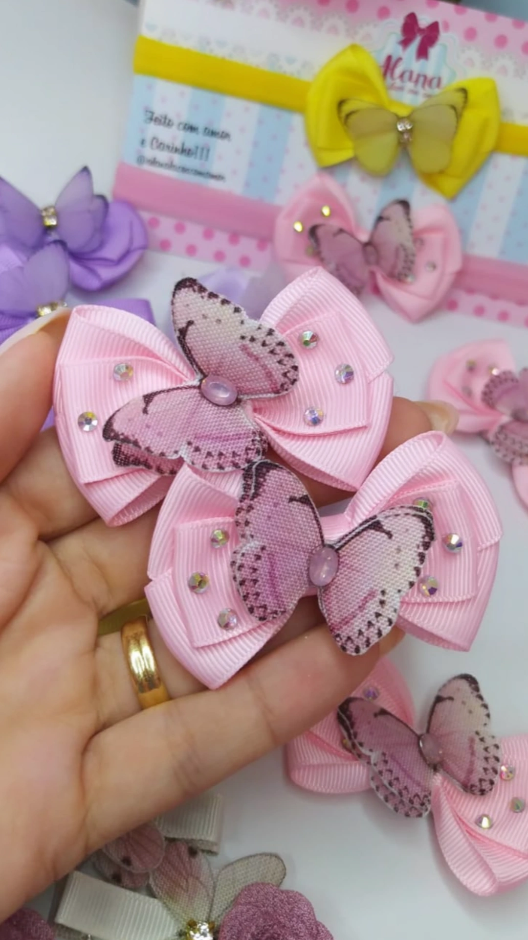PARZINHO BORBOLETA ROSA
