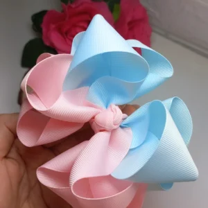 LAÇO DUAS CORES(AZUL E ROSA)