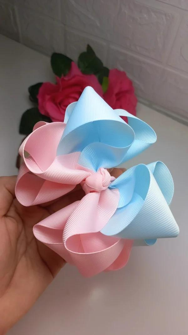 LAÇO DUAS CORES(AZUL E ROSA)