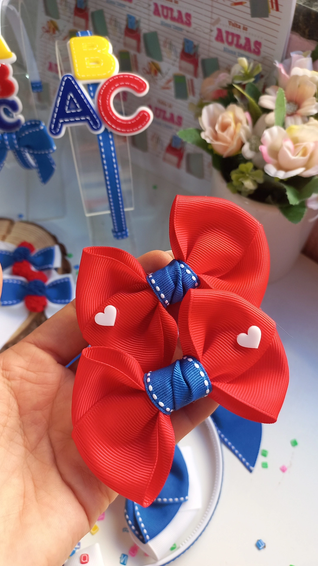 PARZINHO ESCOALR (VERMELHO E AZUL)