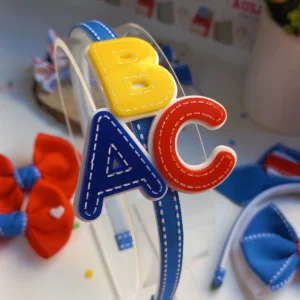 TIARA ESCOLAR ABC(AZUL ROYAL )