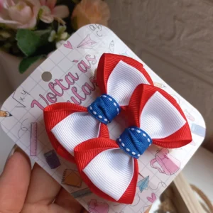 PARZINHO ESCOLAR VERMELHO,BRANCO E AZUL ROYAL