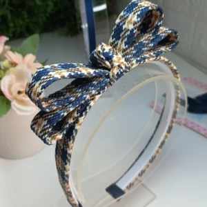 TIARA AZUL MARINHO ESTAMPADA