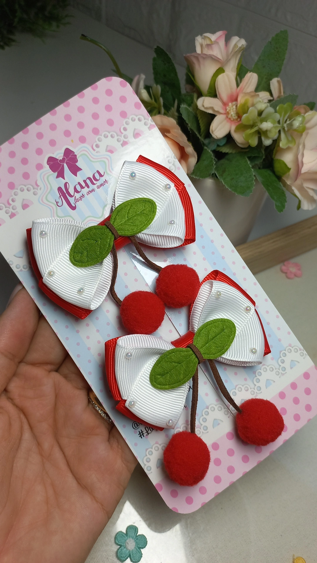 PARZINHO CEREJA BRANCO E VERMELHO