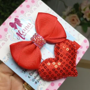 HAIR CLIP CORAÇÃO VERMELHO