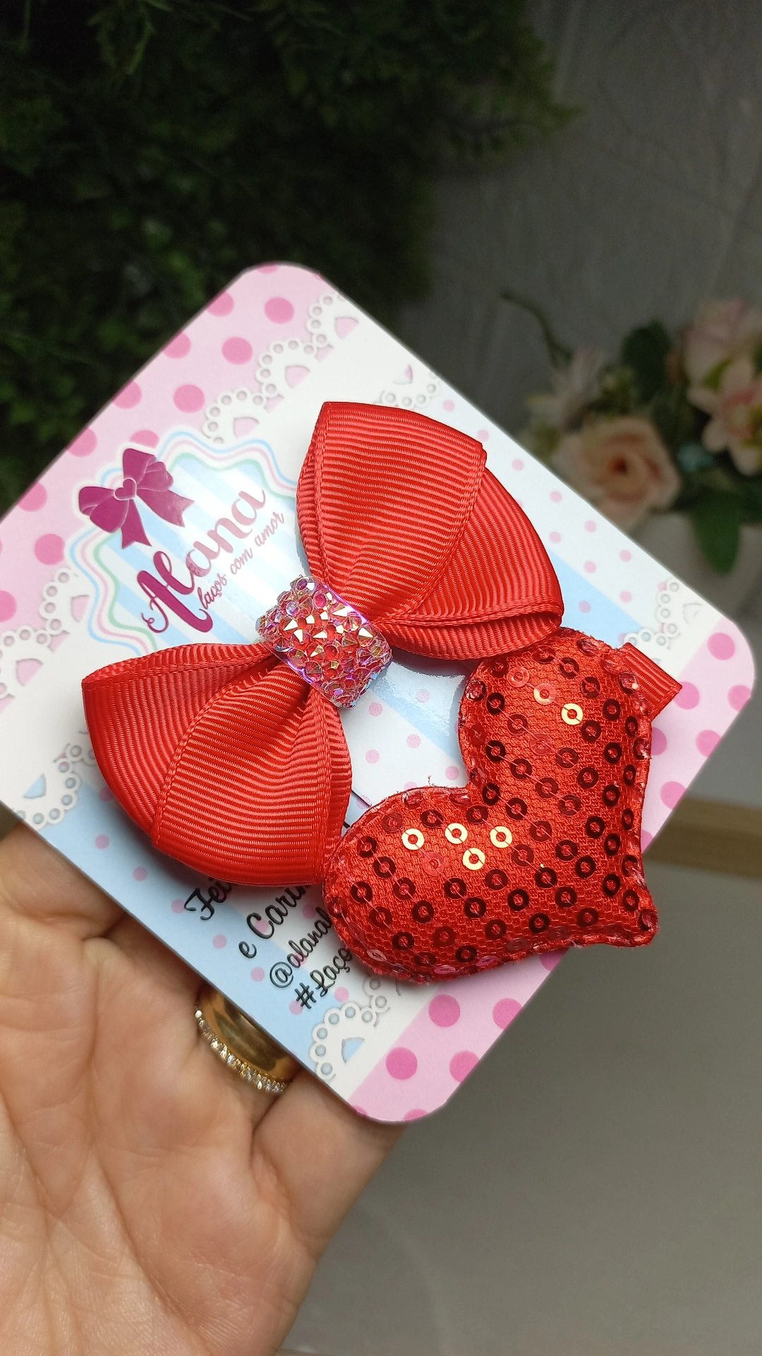 HAIR CLIP CORAÇÃO VERMELHO