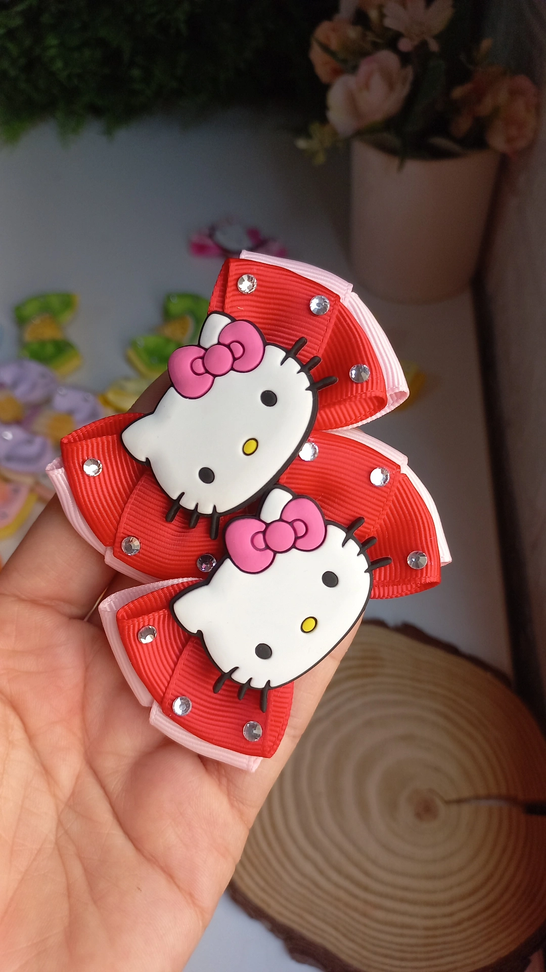 PARZINHO HELLO KITTY ROSA E VERMELHO