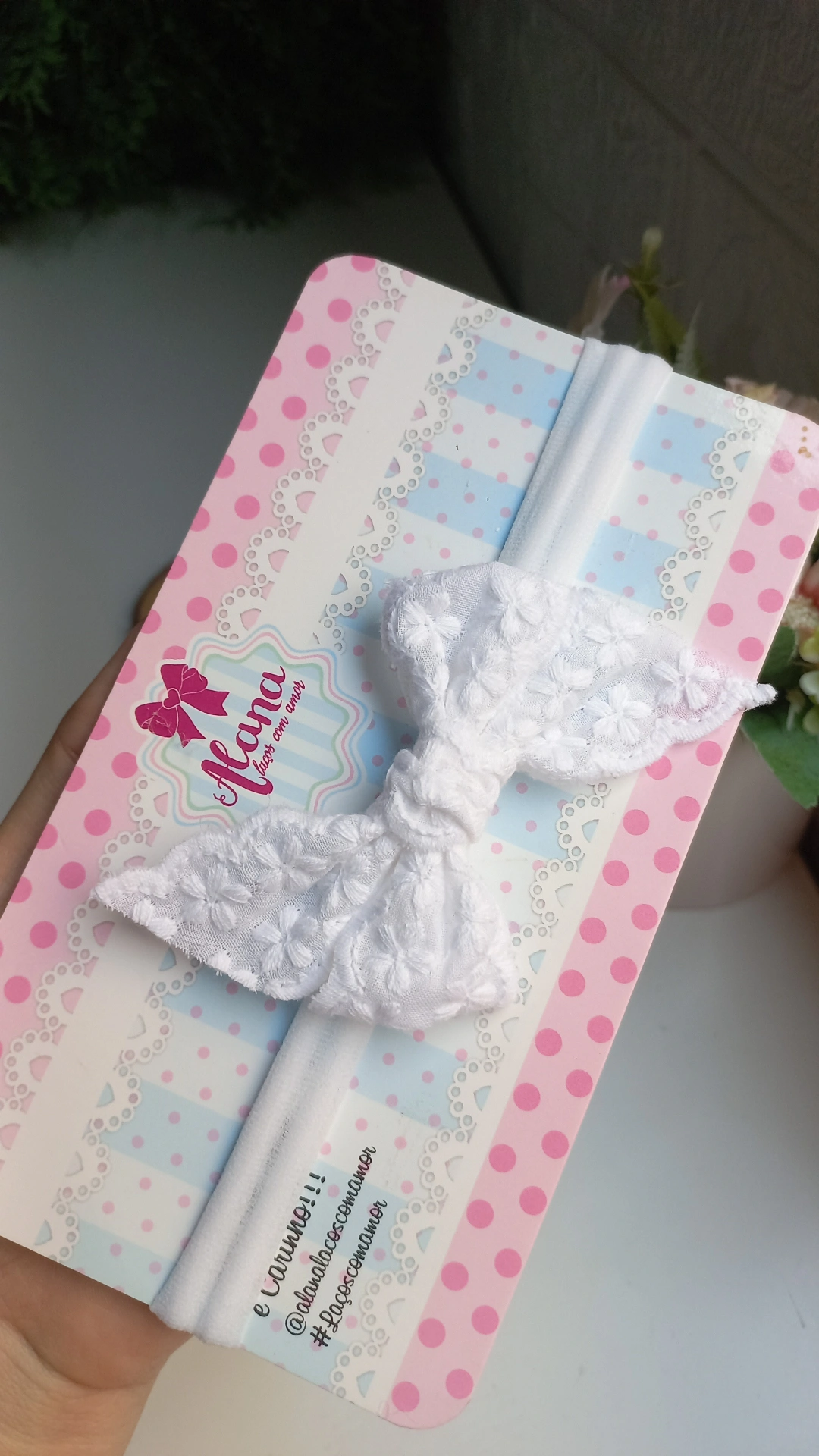 FAIXINHA BRANCA FLOR DE ALGODÃO