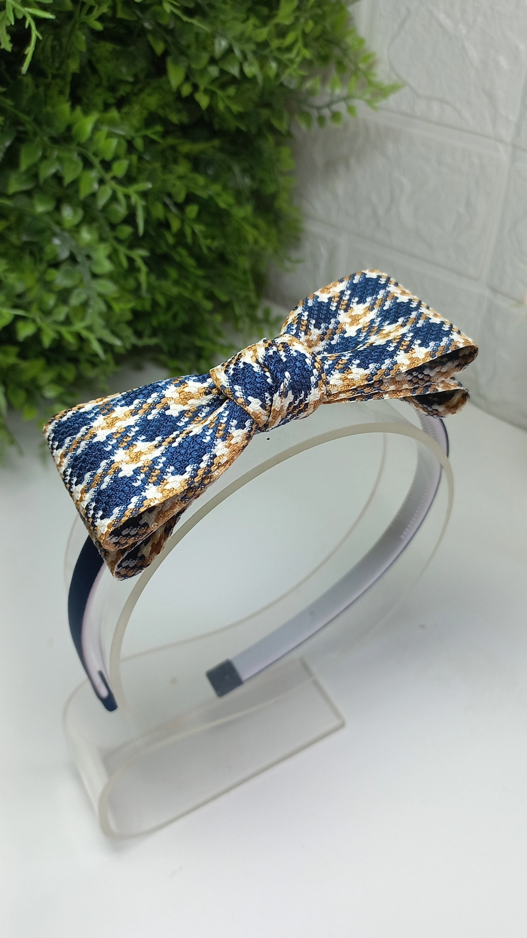 TIARA AZUL MARINHO ESTAMPADO