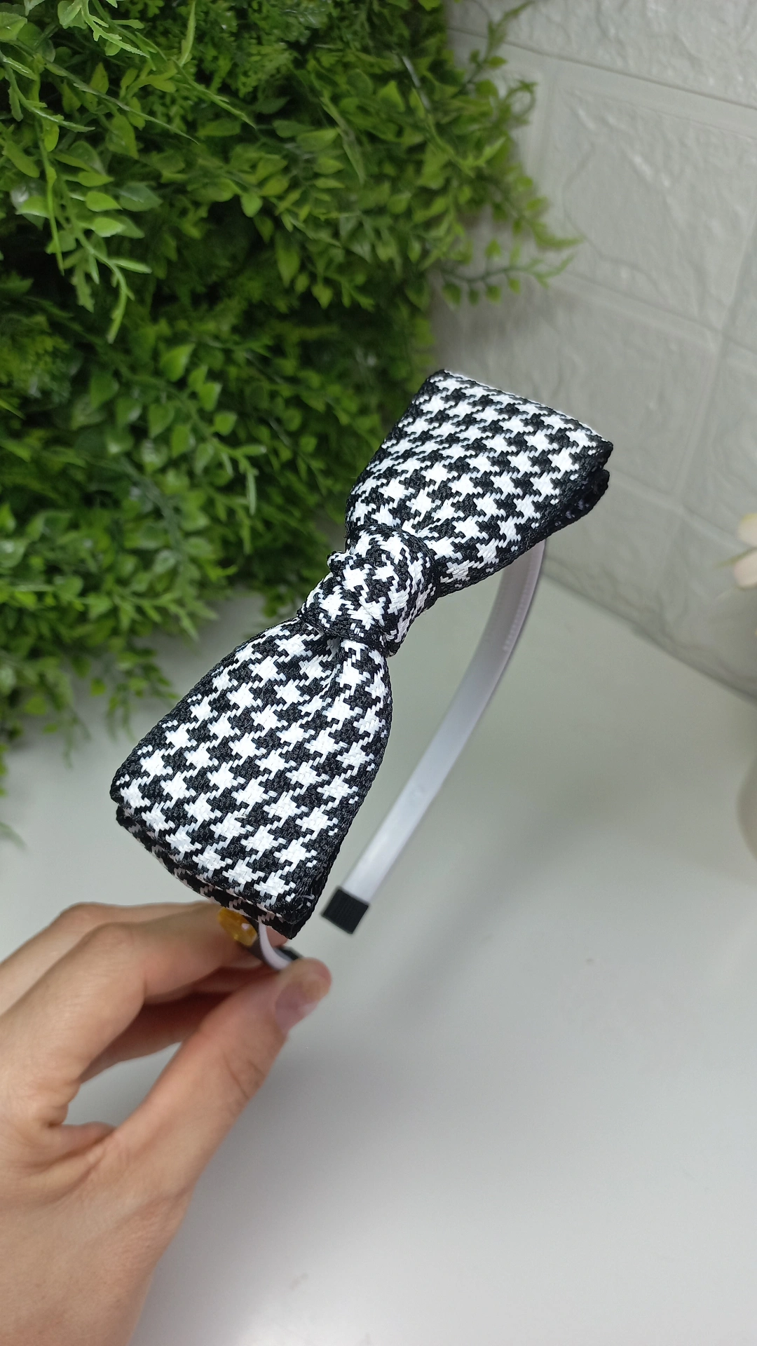 TIARA PIED DE POULE PRETA