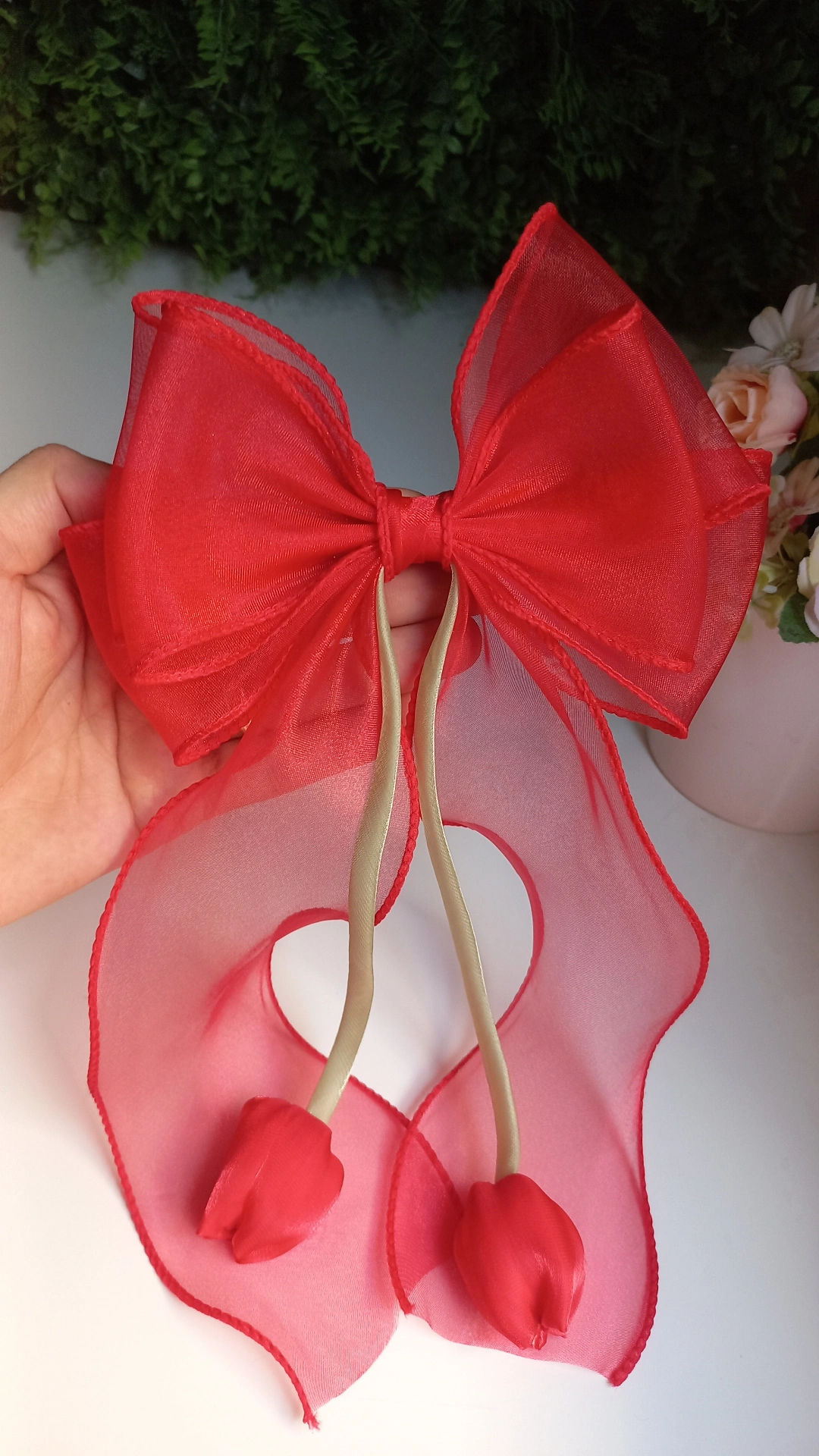 LAÇO VERMELHO ROSAS (GG)