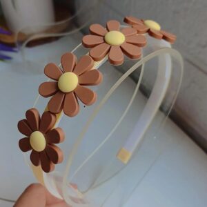 Tiara flor marrom